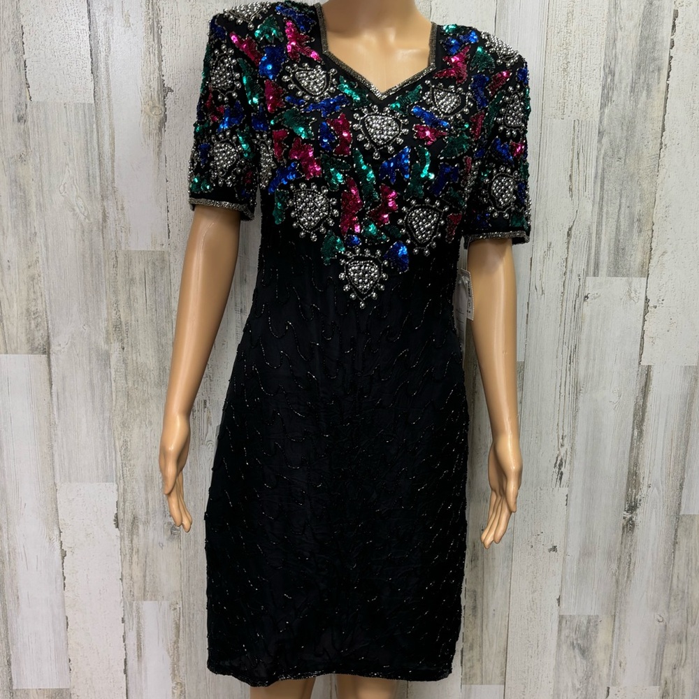 Mark & John By Sam Vintage 80’s Beaded Silk Dress